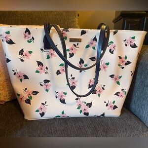 Kate Spade Floral Tote Bag with Black Handles